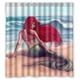 thumbnail image 1 of Cortina de ducha con diseño de sirena en la playa, con ganchos, 167 x 183 cm, 1 of 3