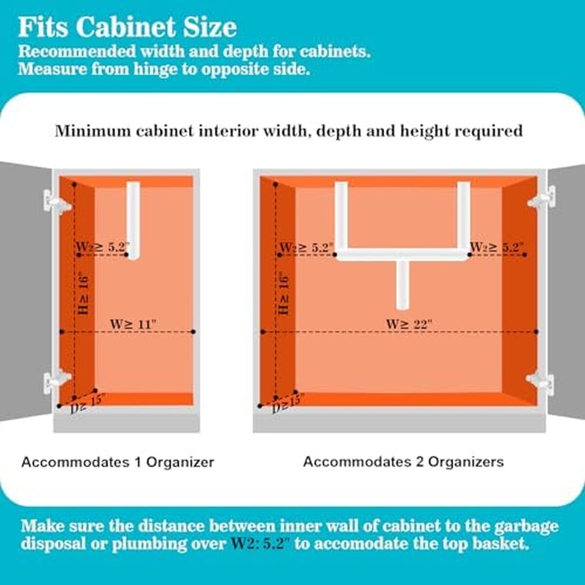 Organizador Bajo Lavaplatos Realinn 2 Niveles L 14.2x10.6x11cm