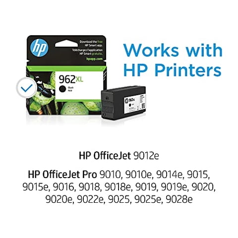 Cartucho De Tinta Original Hp 962Xl Negro De Alto Rendimiento | Funciona Con Hp Officejet Serie 9010, Hp Officejet Pro 9010, Serie 9020 | Apto Para Instant Ink | 3Ja03An