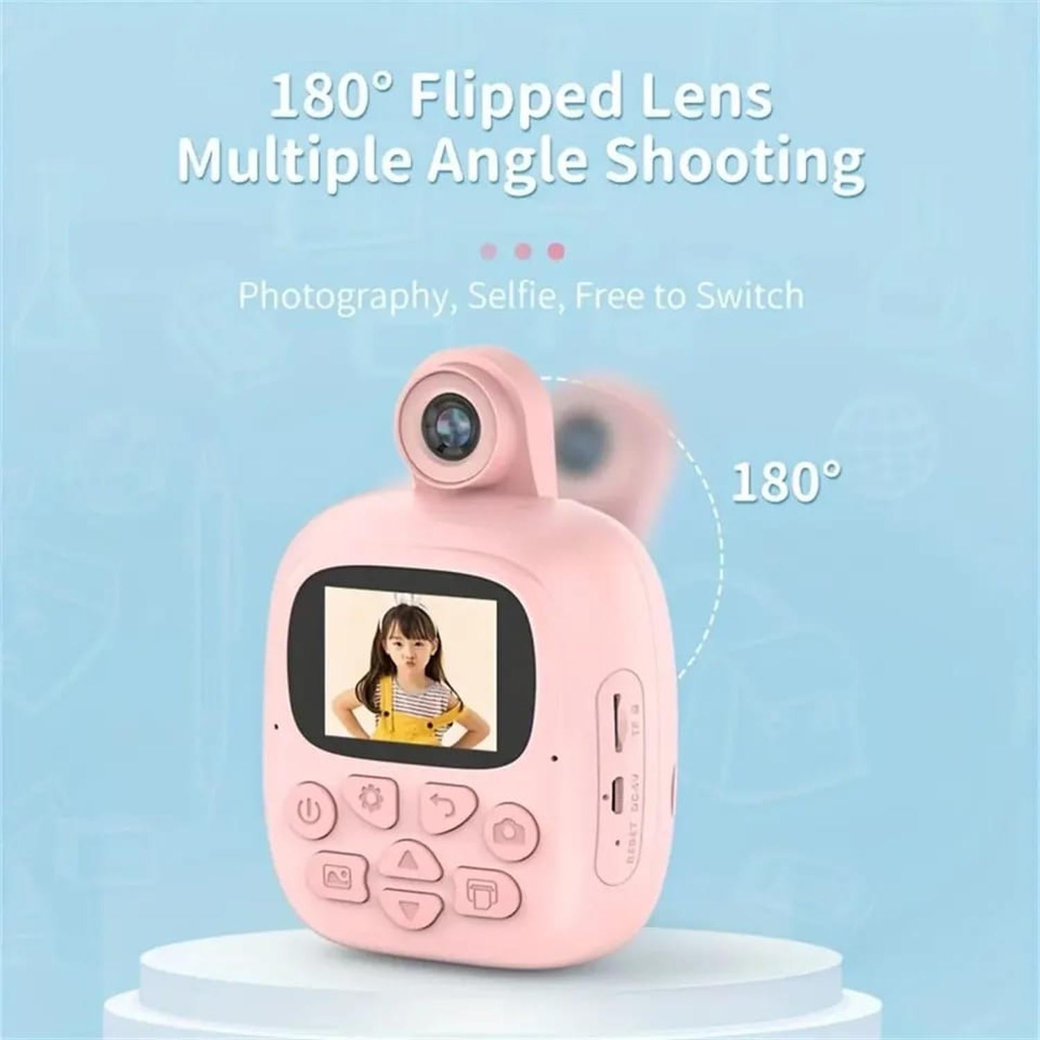 Camara Fotografica Para Niños Con Impresion Instantanea Rosa S