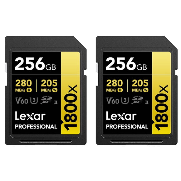 Tarjeta SDXC Lexar Professional 1800X 256 GB UHS-II, paquete de 2