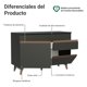 thumbnail image 3 of Mueble Base de Cocina Madesa Reims 120 cm 2 Puertas 1 Cajón Negro, 3 of 8