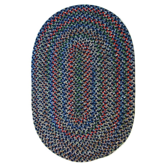 Alfombra Area Rug Rhody Katie KA13, ovalada, 60 cm x 90 cm, azul marino, fabricada en EE. UU.