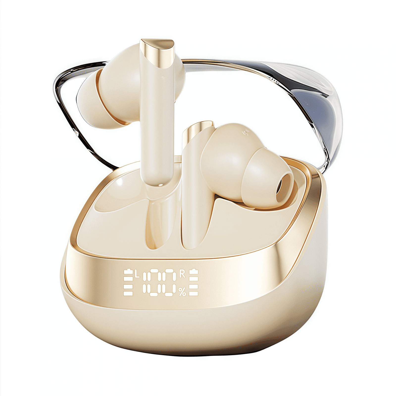 Aaronmei Auriculares Traductor De Idiomas Ai Bluetooth 5.3 Inalámbricos Apricot