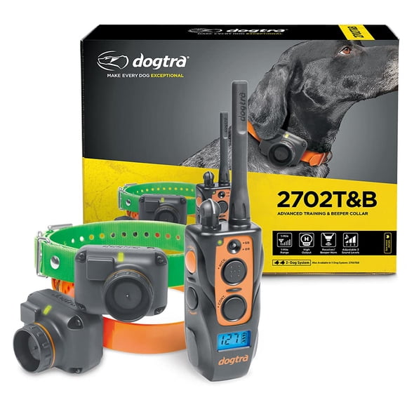 Dogtra 2702T&B Collar Electrónico de Entrenamiento para 2 Perros con Control Remoto y Zumbador, Alcance 1 Milla
