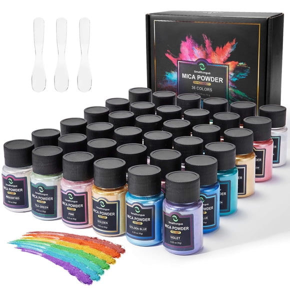 Set De Polvo De Mica 36 Colores Botellas De 10 G Para Resina