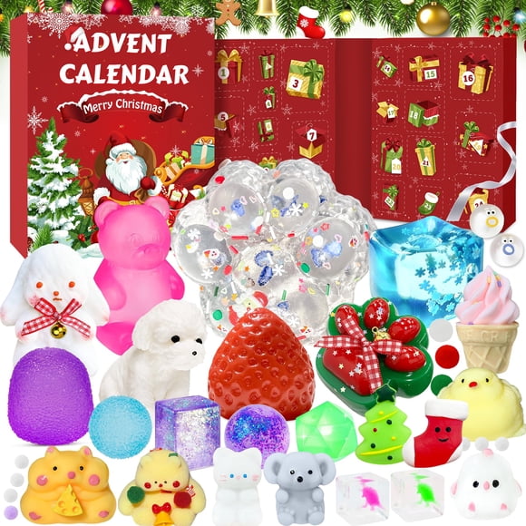 Calendario de Adviento niaosiben 24 días con juguetes blandos – Regalo de Navidad