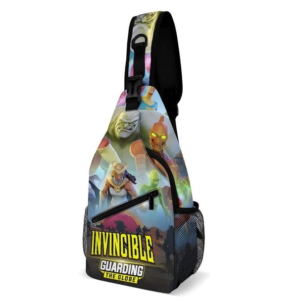 Invencible Riñonera Bandolera con Estampado Integral para Hombres y Mujeres, Bolso Cruzado Gráfico de Tendencia, Mochila de Hombro Streetwear para Ciclismo y Deportes, Riñonera Versátil Casual