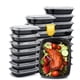 thumbnail image 1 of Recipientes para preparación de comidas Glotoch, 32 oz, reutilizables (paquete de 50) con tapas, 1 of 9