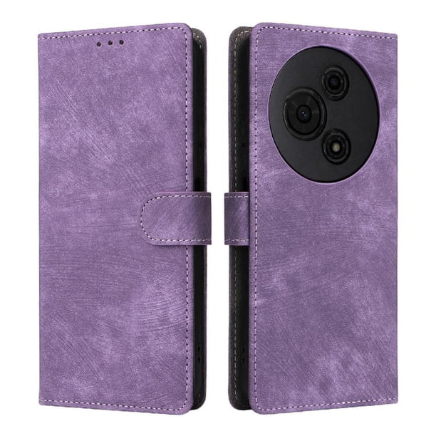 Funda Billetera para TCL 60 SE con Soporte - Cartera de Cuero con Ranuras Morado