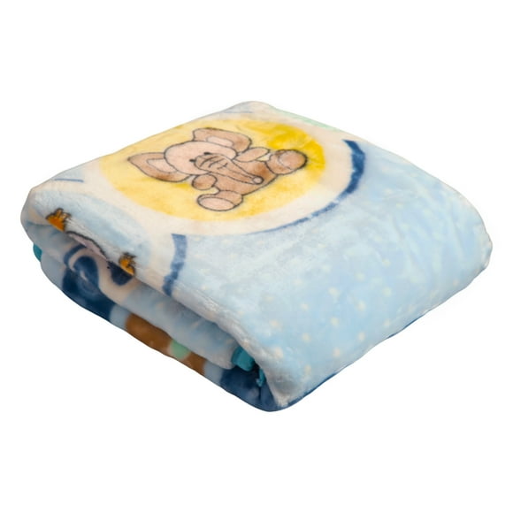 Frazada Reversible Animal Celeste