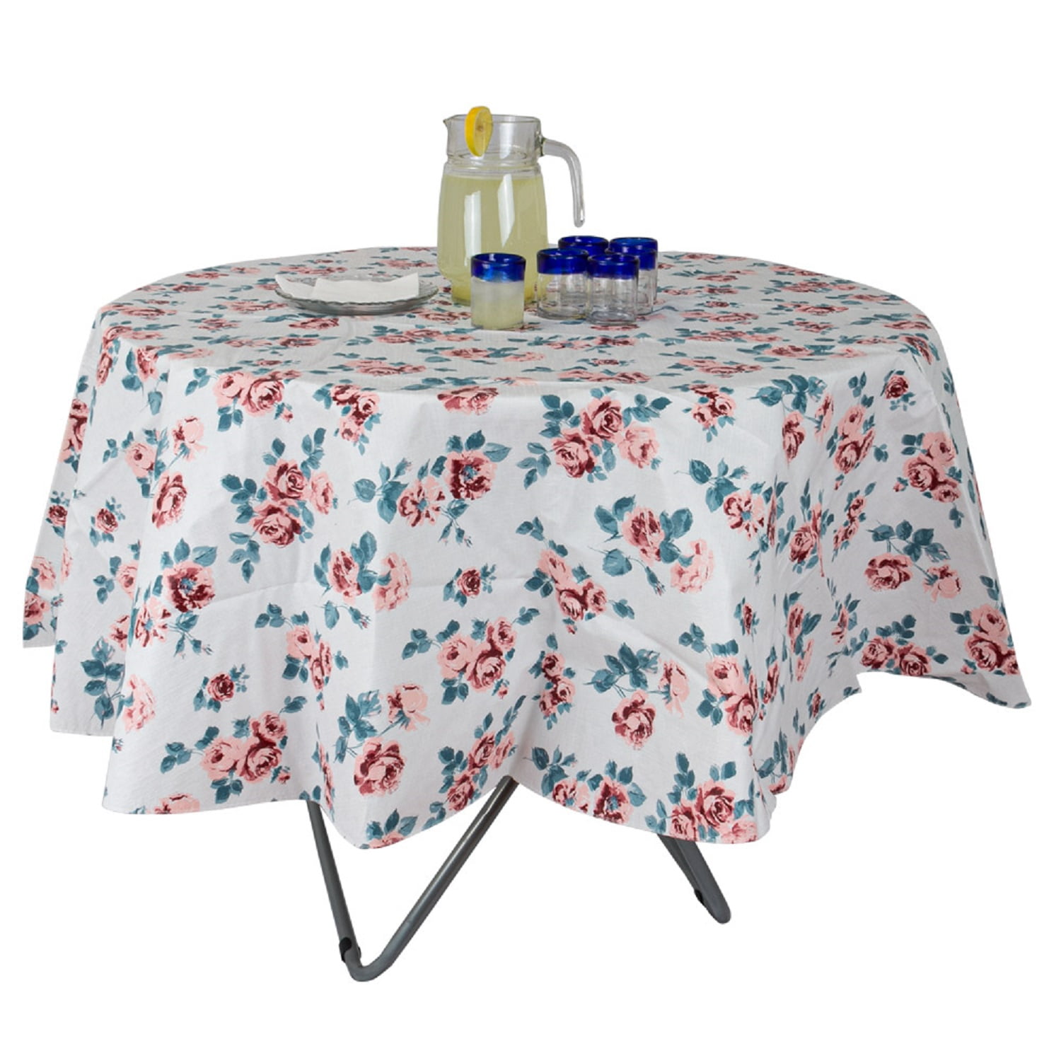 Masel - Mantel Pvc Rosas Redondo 1.80cm. Damasco