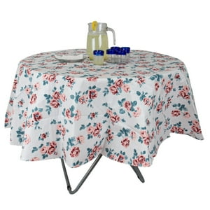 Masel - Mantel Pvc Rosas Redondo 1.80Cm. Damasco