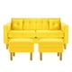 thumbnail image 1 of Sofa New Retro 3c + 2 Pouf Felpa 01 Amarillo, 1 of 6