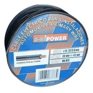 Goodcar - 100 Metros De Cable Eléctrico N°14 Awg Negro