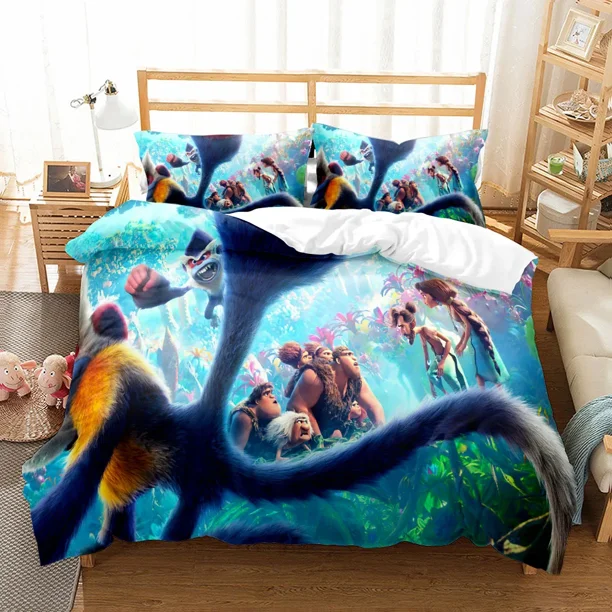 Cavemen Children Bedding Set Double Bed Linen Set Bed Sheets
