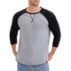thumbnail image 4 of Camiseta de manga larga para hombre inspirada en bloques de color casuales Raglán M Gris, 4 of 6