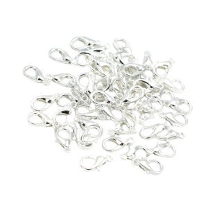 Magideal - 50X Pequeños Cierres De Pinza De Langosta Metal De Aleación De Zinc 5Mm Clip De Langosta Chapado Para La Fabricación Hallazgos Collar Plata