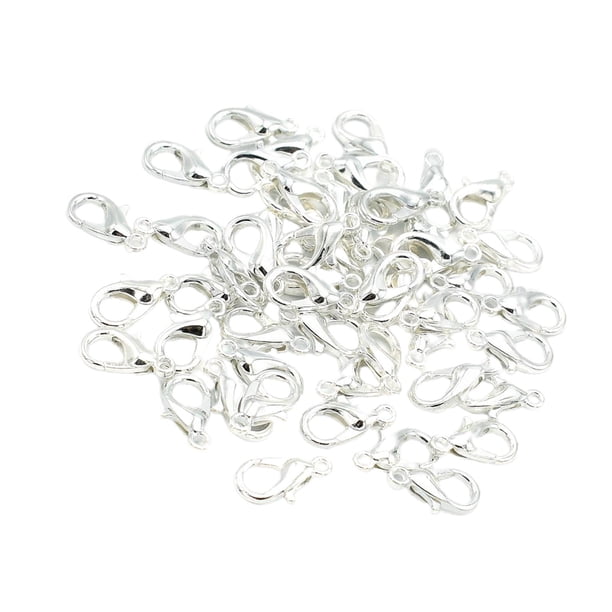 50x pequeños cierres de pinza de langosta Metal de aleación de Zinc 5mm Clip de langosta chapado para la fabricación hallazgos collar Plata