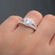 thumbnail image 4 of Xiao Hua Anillo de Amor de Diamante de Agua para Mujer de 2 Piezas, Joyería Nupcial de Boda, Talla 7, 4 of 4