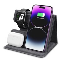 Cargador Inalámbrico Plegable 3 En 1 Qi 15W Tl661 Tecnolab