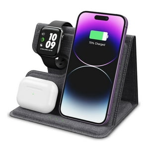 Cargador Inalámbrico Plegable 3 En 1 Qi 15W Tl661 Tecnolab