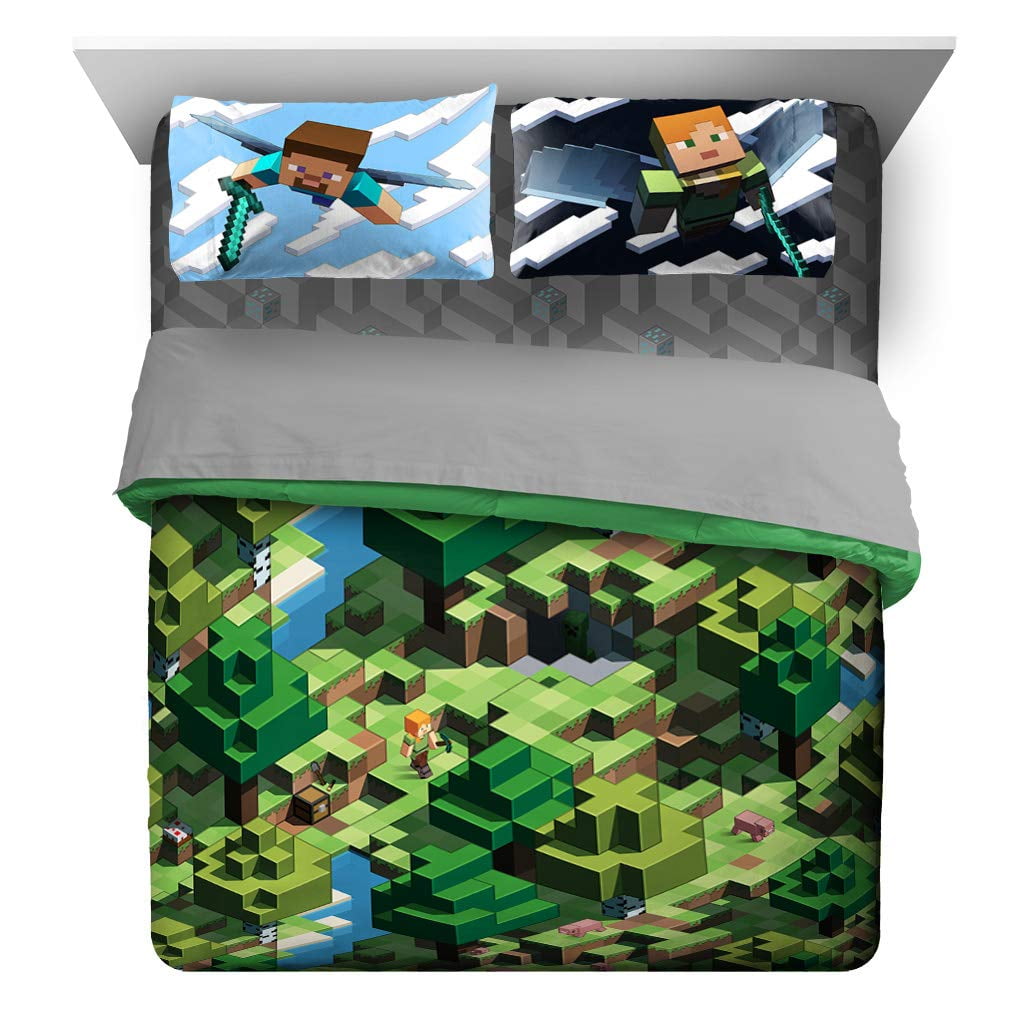 Juego De Cama Jay Franco Minecraft Daytime Queen Con Edredón