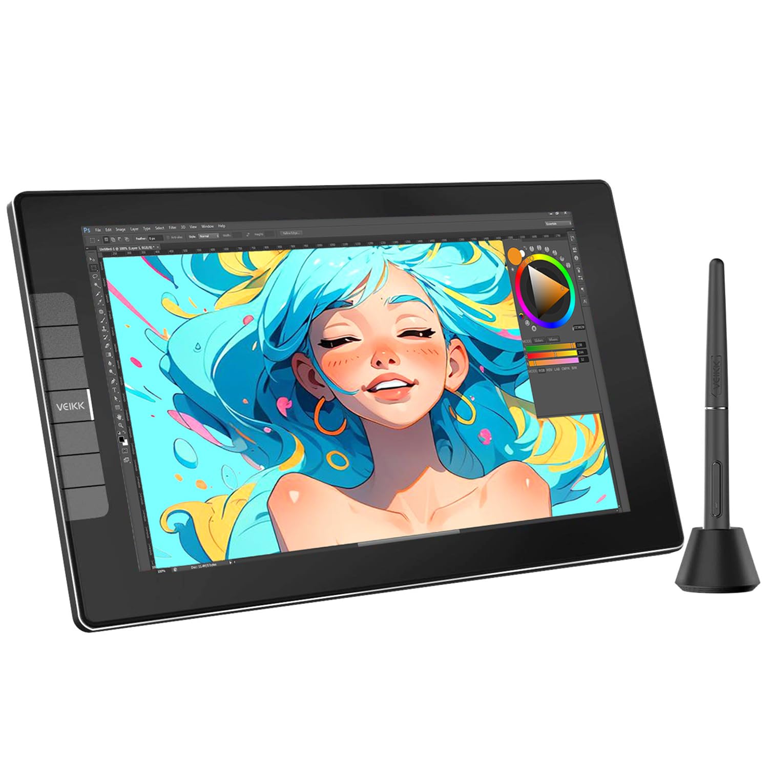 Tableta De Dibujo Veikk Vk1200V2 Full Hd De 11.6 Pulgadas Con Lápiz Capacitivo