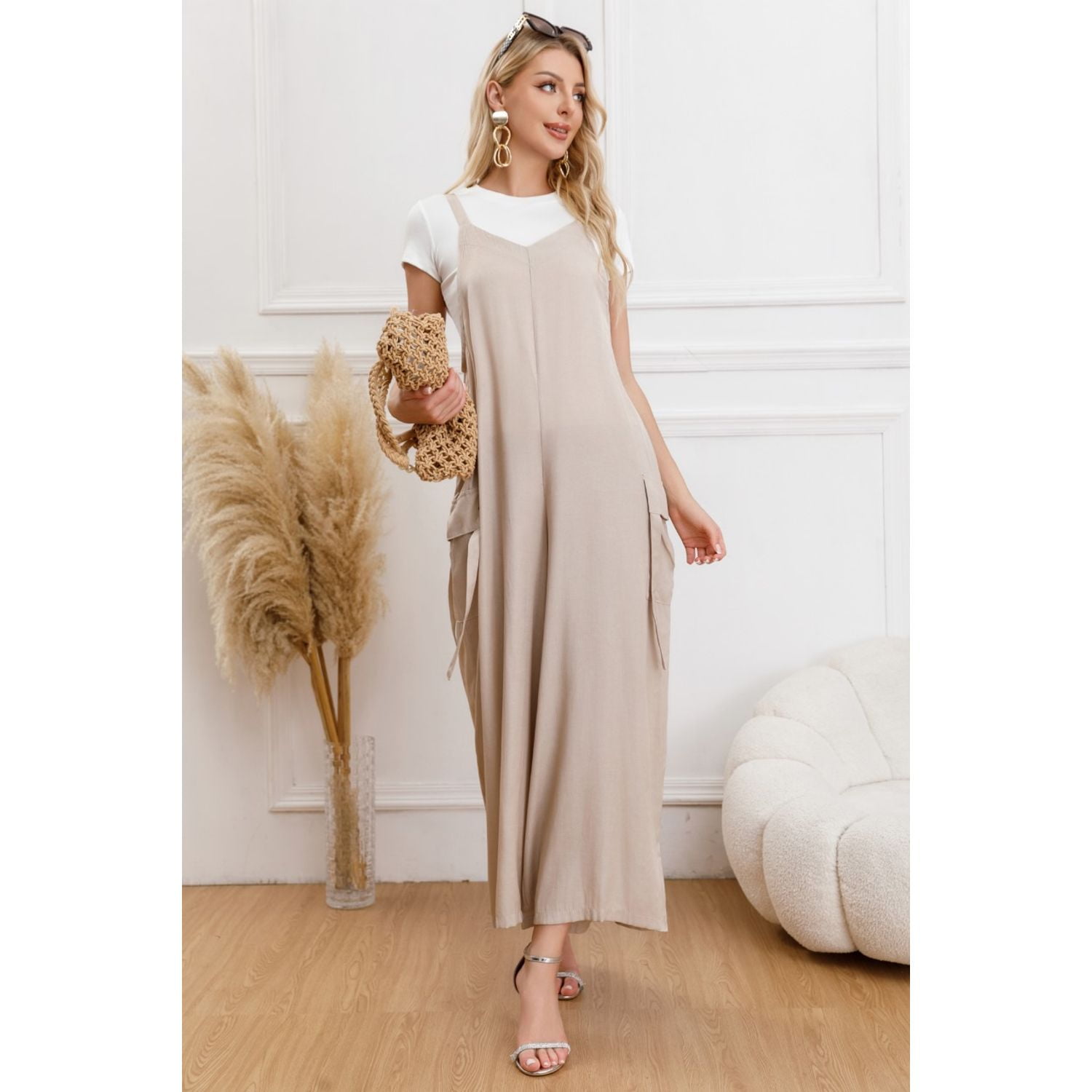 Likeshop - Enterito Mujer Tipo Jardinera Cargo Premium Algodón 3321