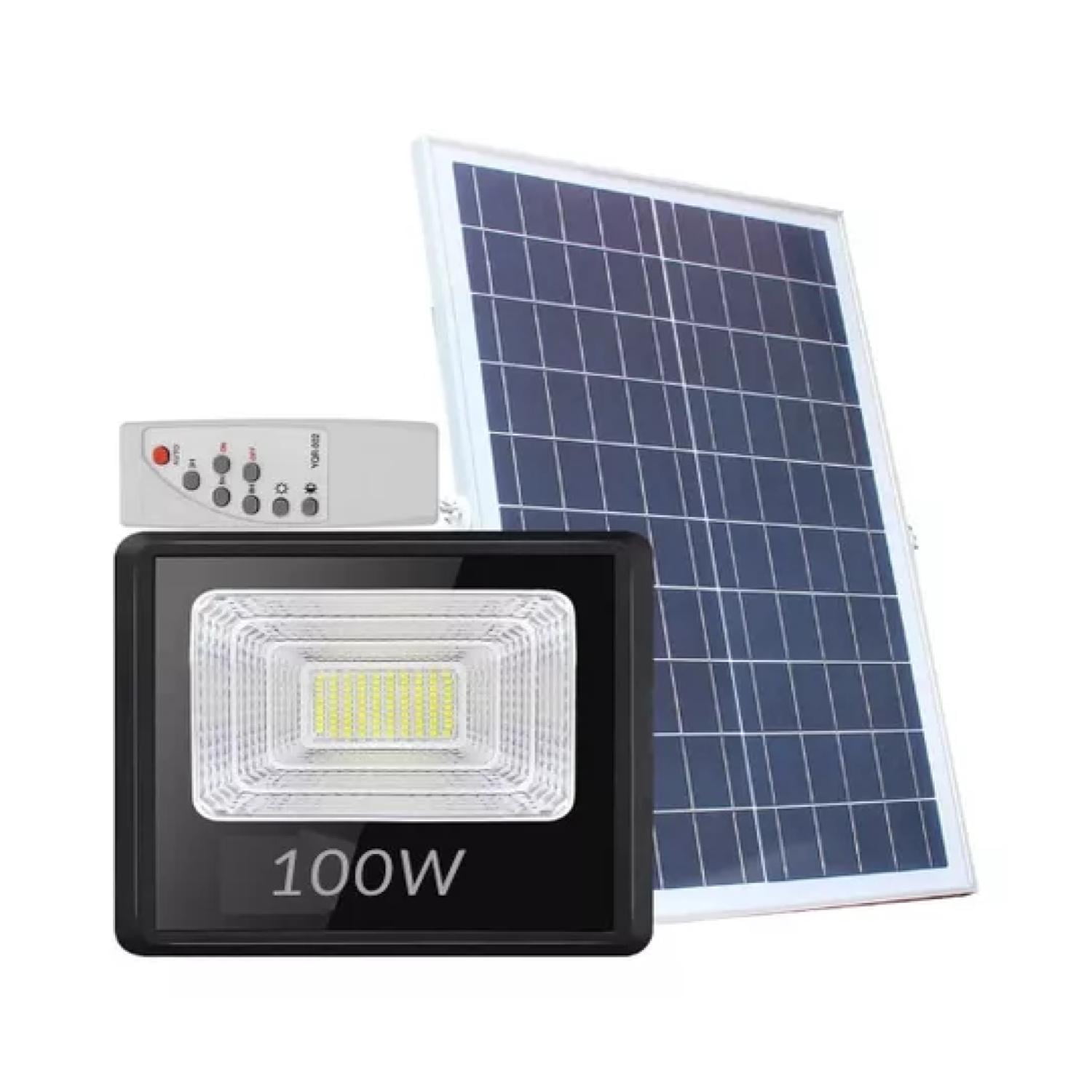Total Click - Foco Led Con Panel Solar 100w Montable Ajustable