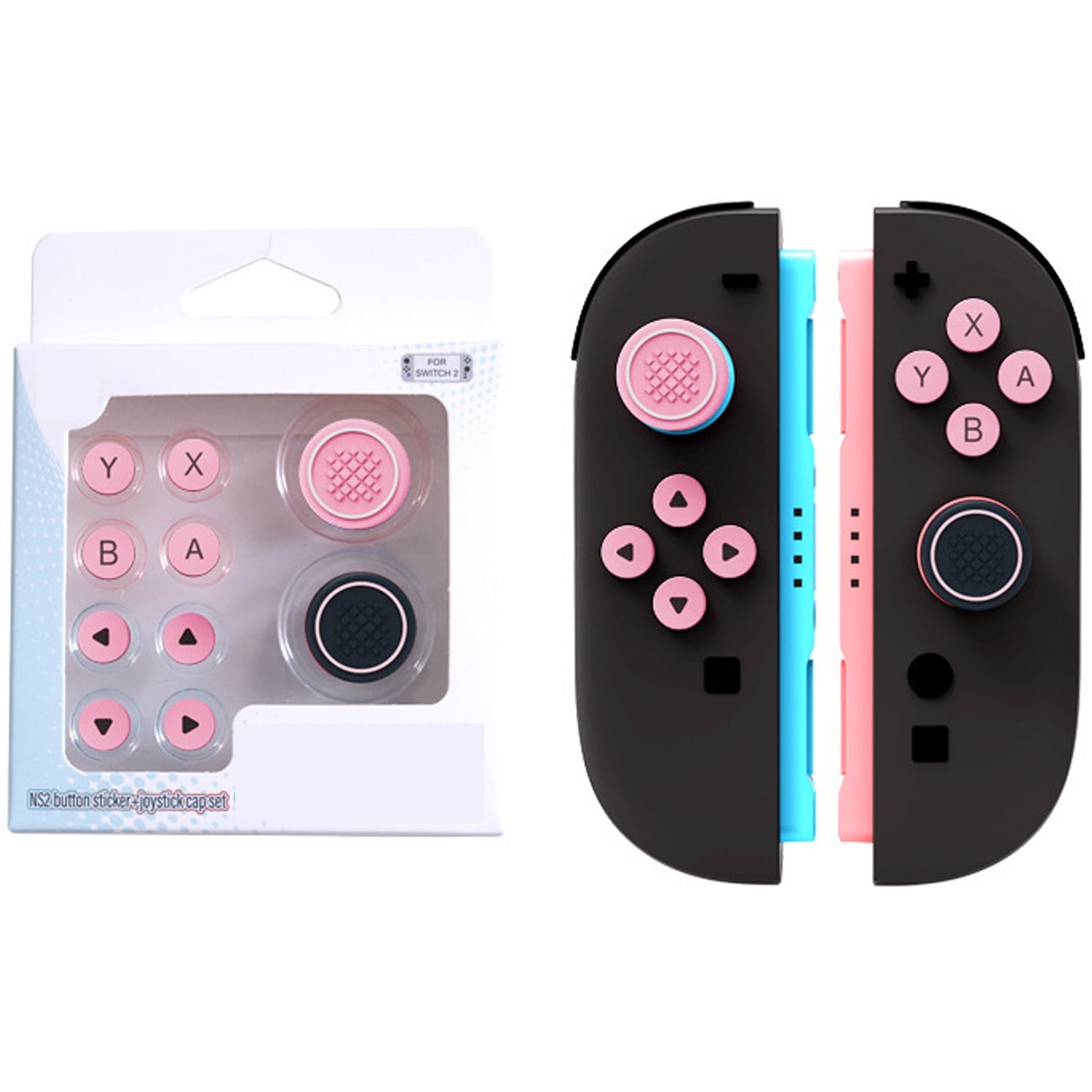 Tapas De Botón Silicona Aaronmei Switch 2 Rosado