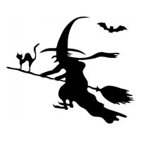 Rienda Libre Graphics - Decomural Witch & Broomstick Halloween Ws-17801