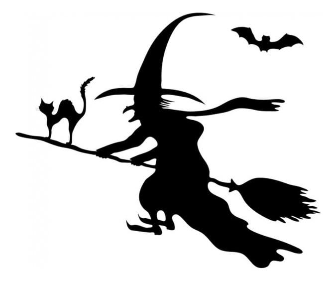 Rienda Libre Graphics - Decomural Witch & Broomstick Halloween Ws-17801