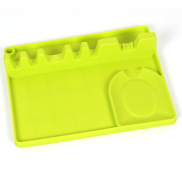 Reposacucharas 2 en 1 de silicona con almohadilla antigoteo para múltiples utensilios de cocina, soporte para cucharas de cocina de gran tamaño, sin BPA, resistente al calor, apto para lavavajillas.