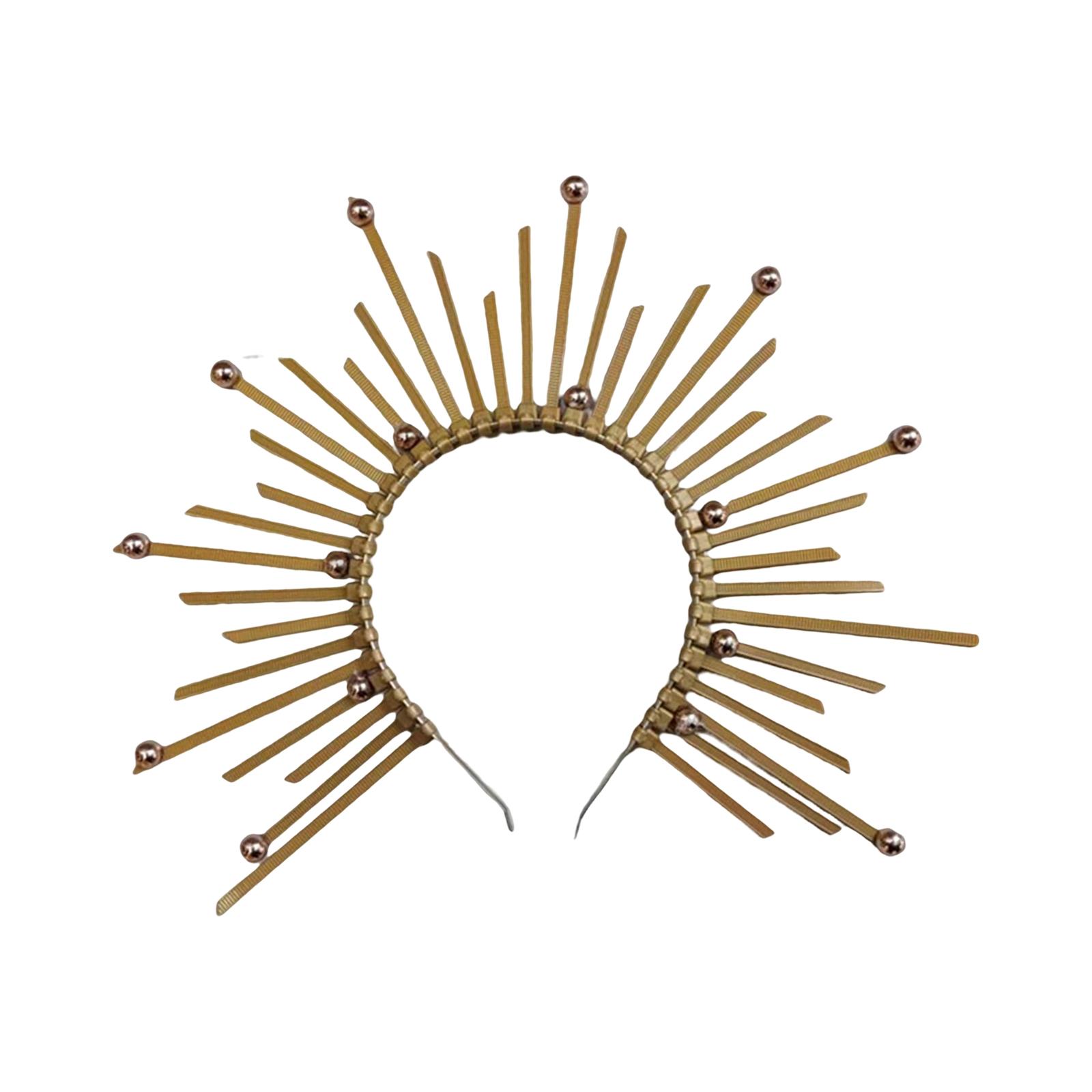 Bothyi - Halo Crown Headpiece Goddess Headband Para Boda Nupcial Puesta En Escena Bola Redonda