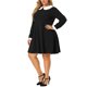 thumbnail image 4 of Agnes Orinda Disfraces de Halloween Vestido de Mujer Talla Grande Cuello Peter Pan Manga Larga Otoño Invierno Vestido Midi Línea A 1X Negro, 4 of 8