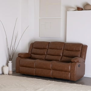 Daniels - Sofá Reclinable 3 Cuerpos Café Moderno Roma Km060Sbr