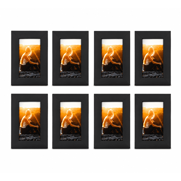 Pack 8 Marcos de Fotos Negros Decorativos 5x7" – Portarretratos Elegantes para Hogar y Oficina Descripción: