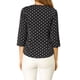 thumbnail image 3 of INSPIRE CHIC Blusa de Mujer para Regreso a Clases Cuello en V Mangas 3/4 Estampado de Lunares y Corazones con Botones al Frente Negro 2XL, 3 of 7
