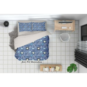 Milsleep - 3D Cartoon Animal Polar Pattern Quilt Cover Set Ropa De Cama Set Funda Nórdica