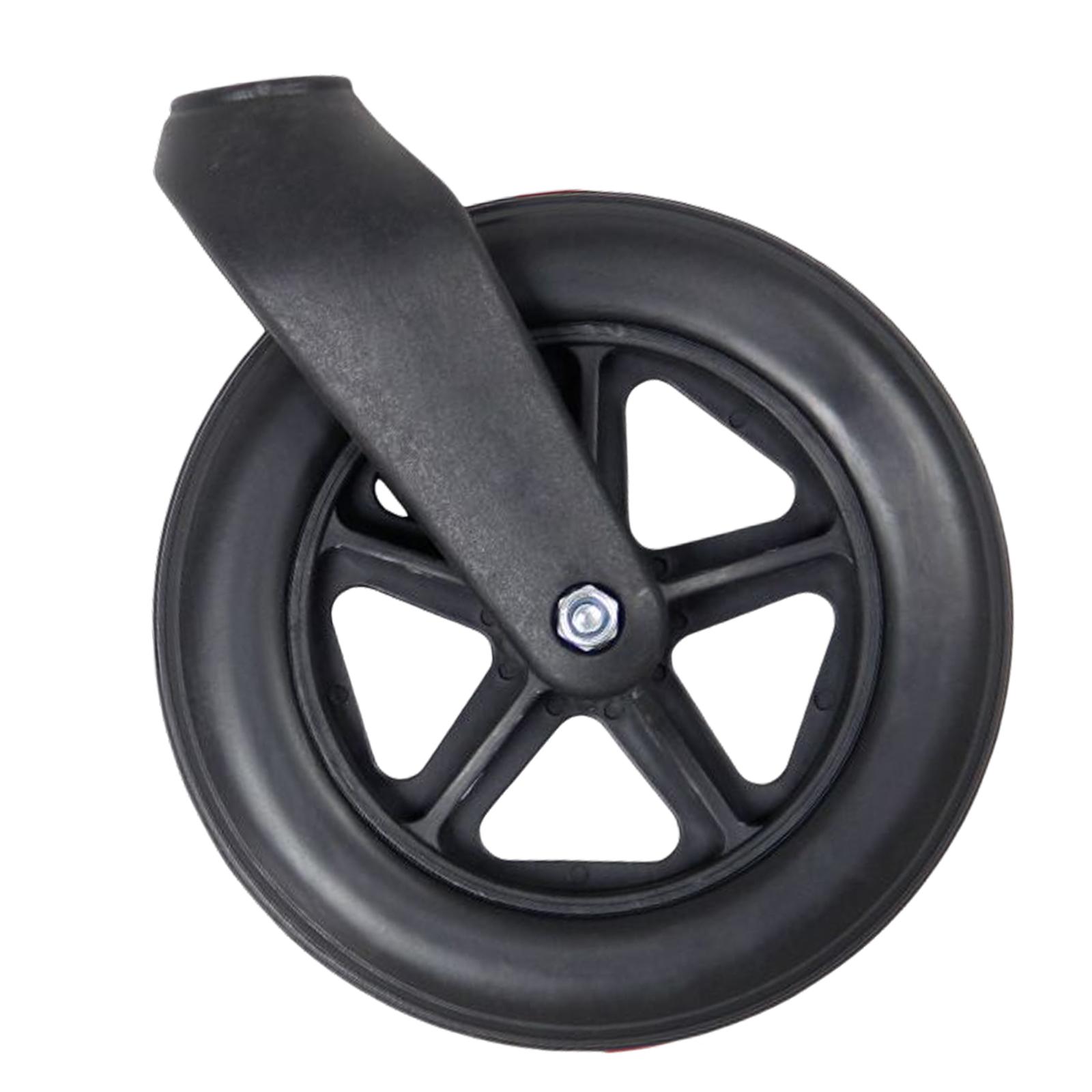 Magideal - Kit De Horquilla Delantera Para Silla De Ruedas, Rodamiento De 1,, Plástico Abs, Pies De Repuesto Negros Para Sillas De Ruedas Estándar, Andadores - De Ruedas De 8 Kit De Rueda De 8 Pulgadas