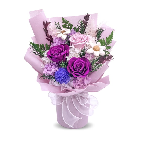 Ramo de flores preservadas QOEAZY Flowers con caja de regalo