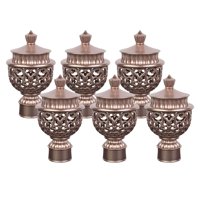 Magideal - Tapón De Cabeza De Barra De Cortina De 6 Uds, Decoración Retro, Accesorios Duraderos, Extremos De Barra De Cortina, Cabezas De Barra De Cortina, , Como Se Describe