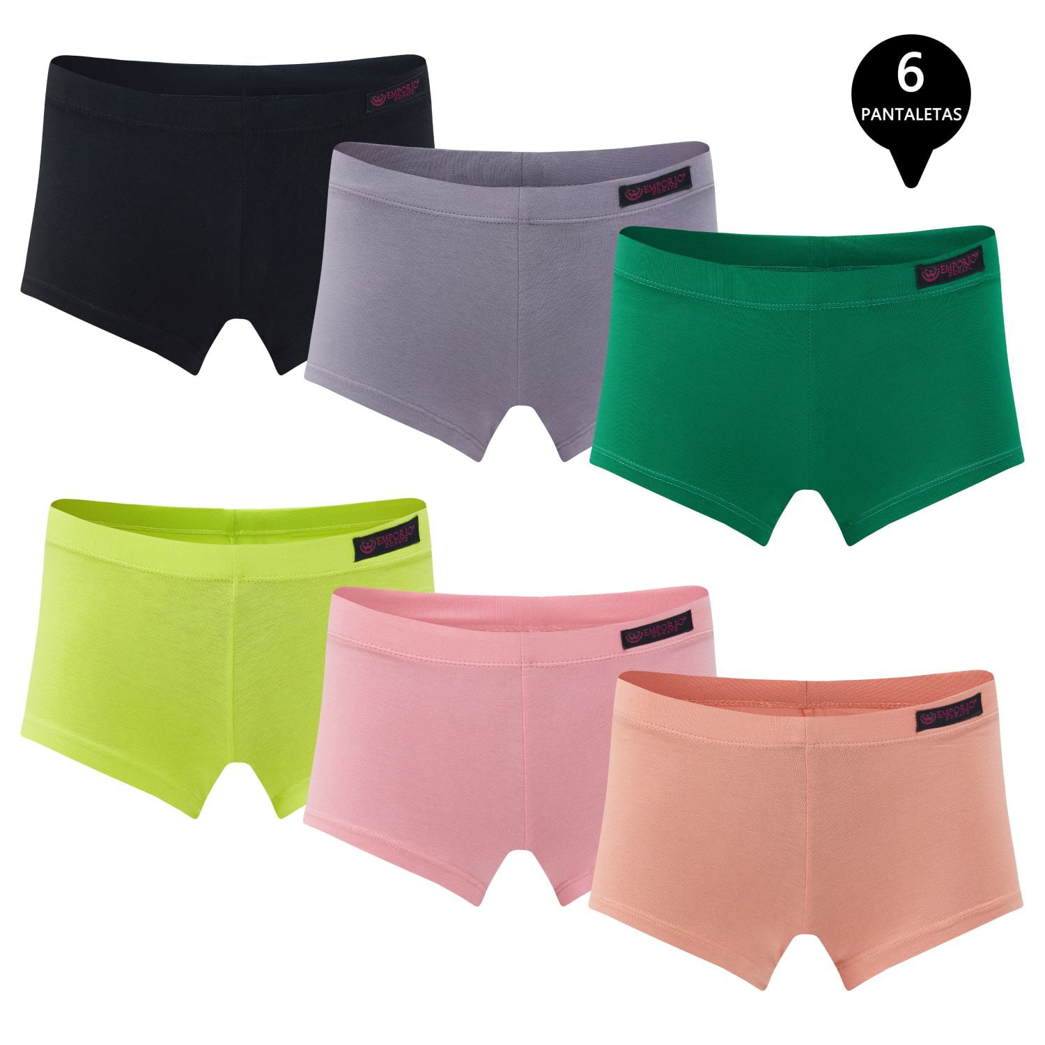 Giovacchino - Pack De 6 Calzones Pantaleta Algodón Mujer
