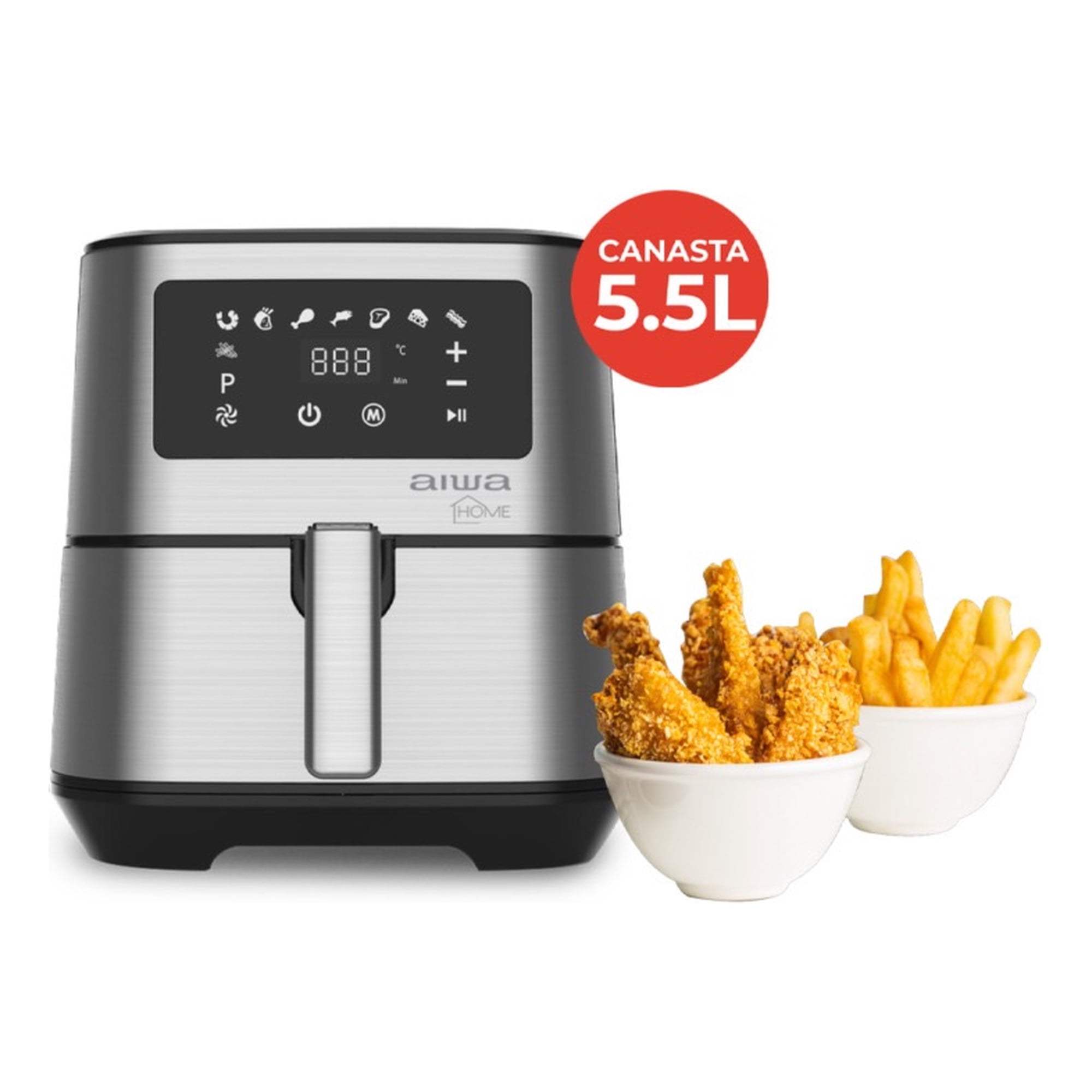 Freidora De Aire Aiwa Sín Aceite 1700w 200°c 5,5l Aw-ft22