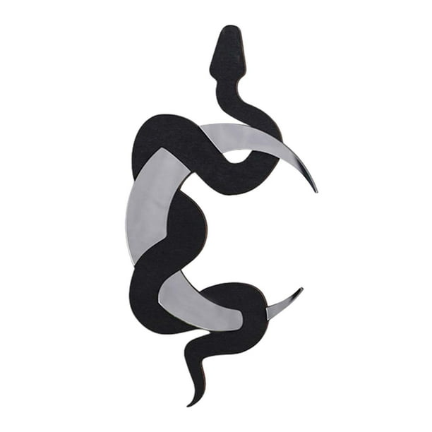 Decoración De Pared, Espejo De Serpiente Y Luna, Adorno De Pared Para Baño, Hotel, Casa, Negro Y Blanco