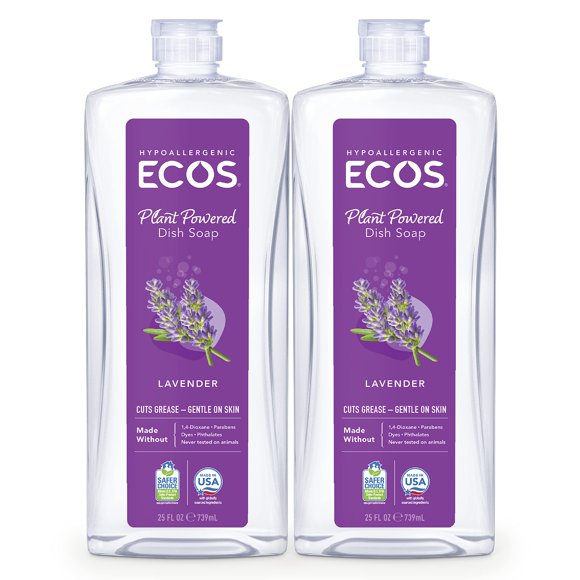 Jabón Para Platos Ecos Lavender 750 Ml (paquete De 2)