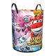 thumbnail image 2 of Super Wings Cesta de lavandería de gran capacidad redonda con asa, bolsa para ropa sucia plegable, almacenamiento para dormitorio, baño y lavadero 44x35 cm, 2 of 6