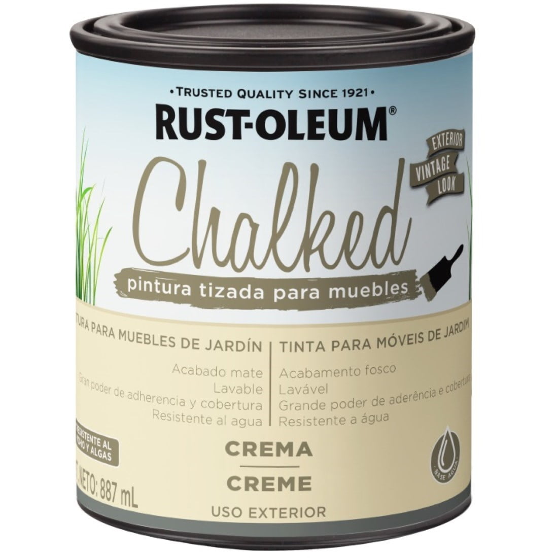 Rust Oleum - Pintura Chalked Tizada Exterior Base Agua 877ml Crema