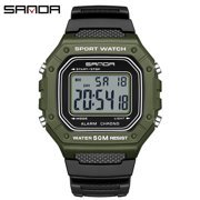 Explojoy Reloj Deportivo Digital Cuadrado para Adolescentes – Reloj de Pulsera Multifunción Impermeable con Despertador y Pantalla LED